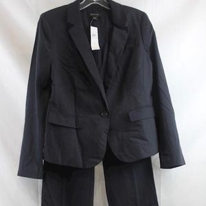 Ann Taylor Two Piece Suit Navy 6P Devin Trouser Leg Pants NWT